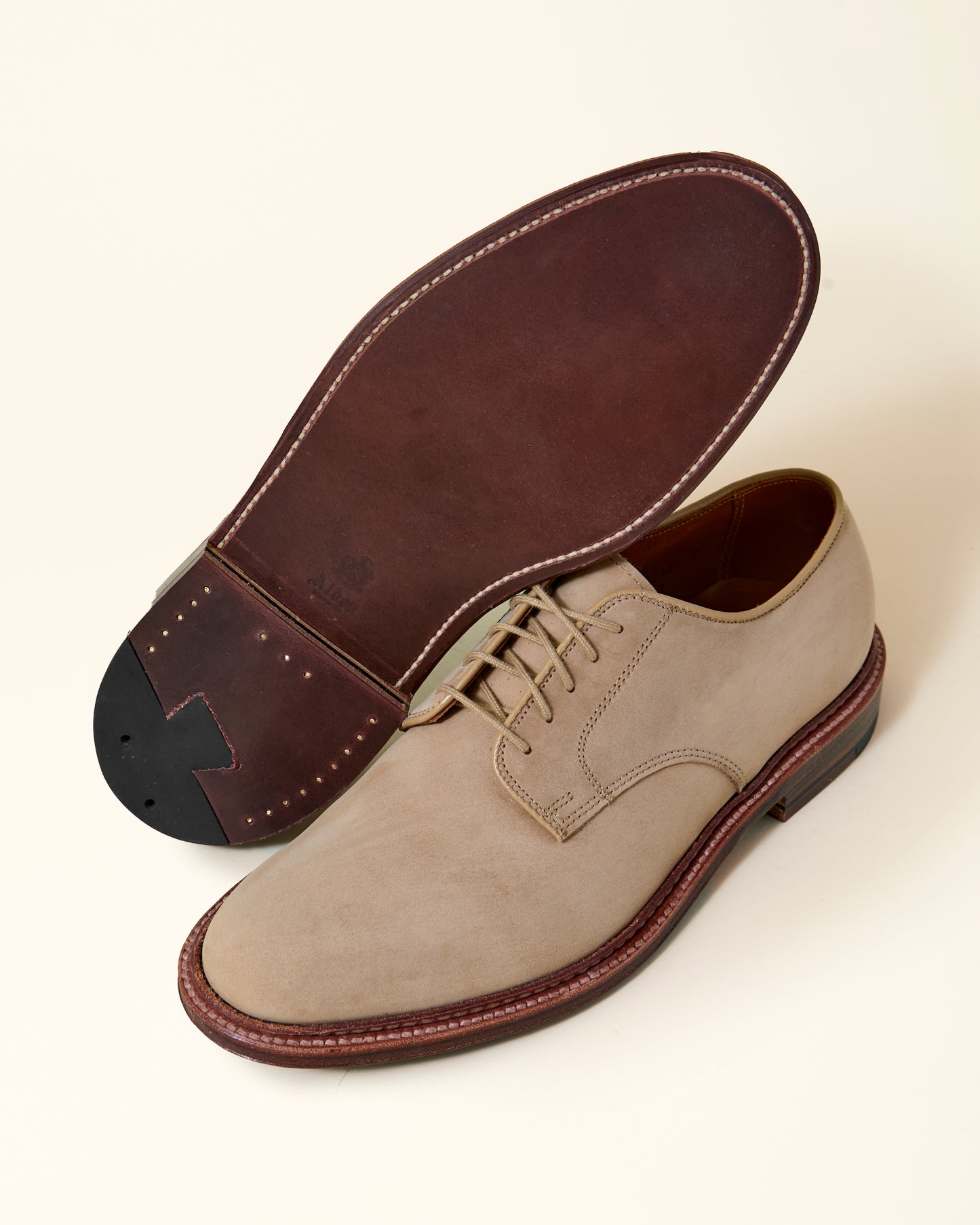 "Powell" Plain Toe Derby in Tan Nubuck, Barrie Last