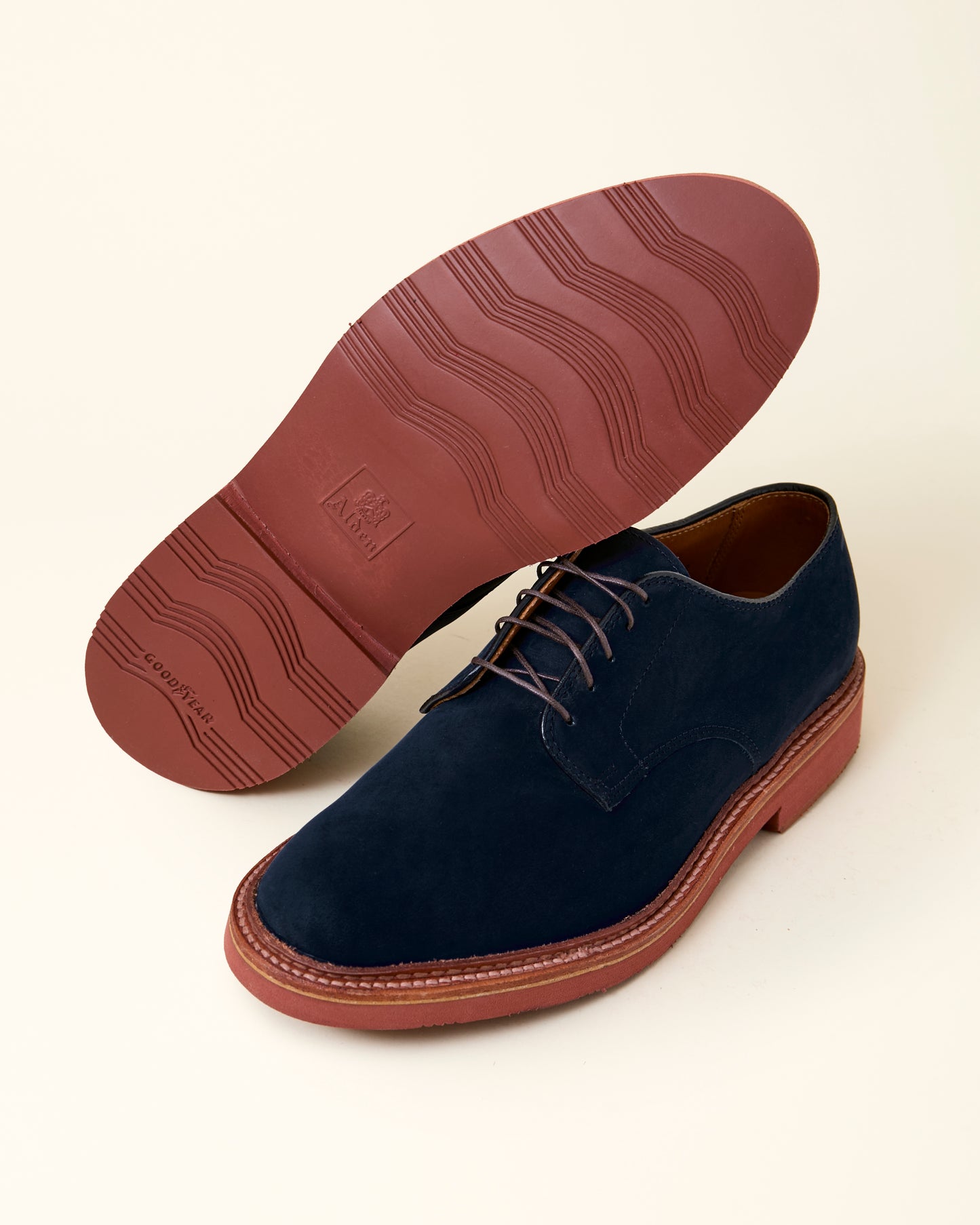 "Collins" Plain Toe Derby in Navy Nubuck, Barrie Last