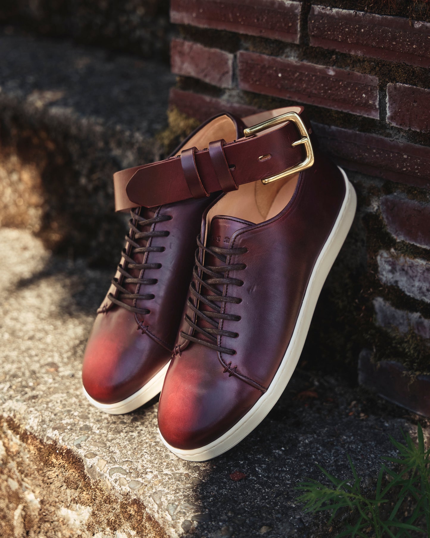 Harlestone Derby Sneaker - Color 8 Burgundy Chromexcel - Off White Sole