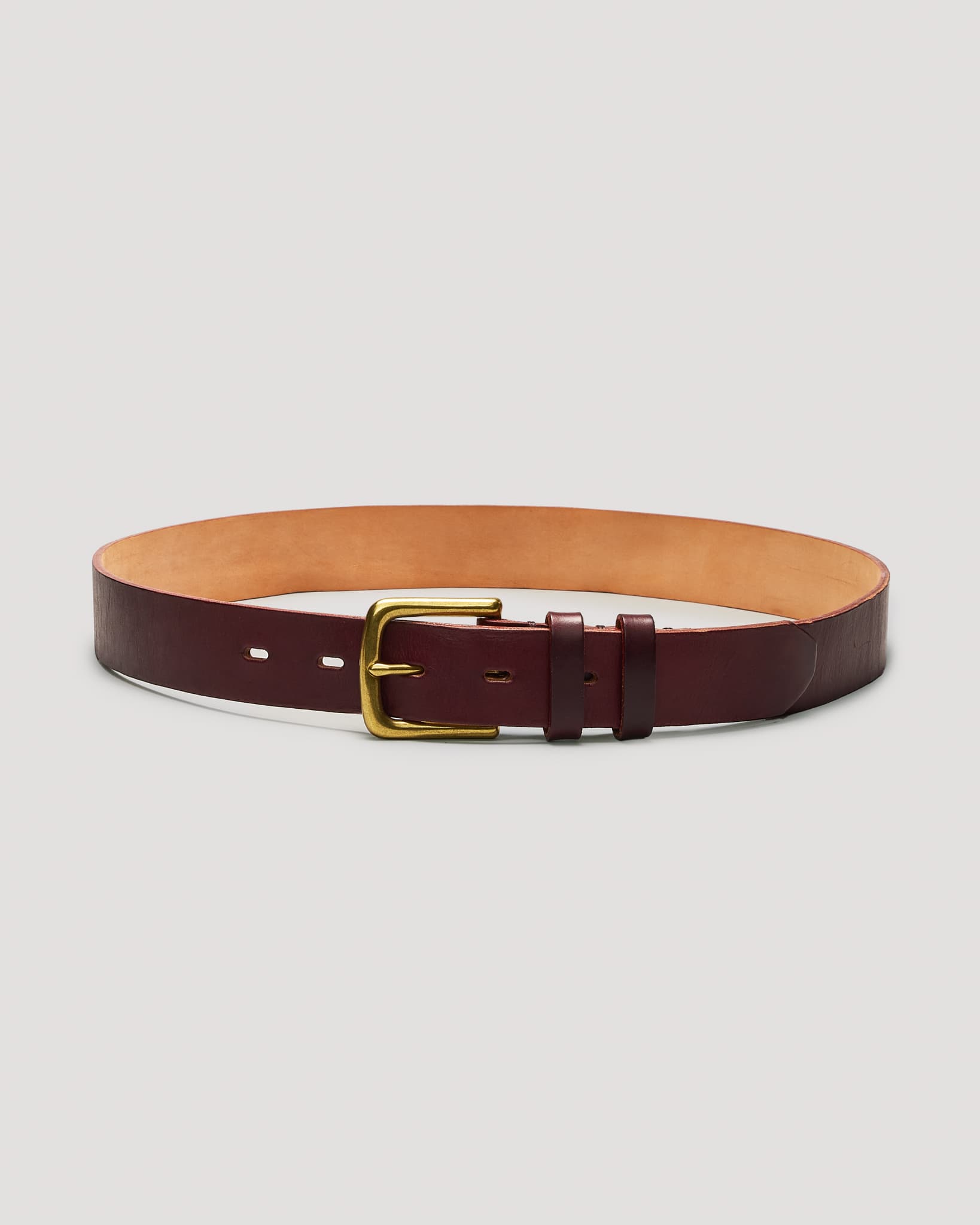 Color 8 Burgundy Chromexcel Leather Belt - Brass - 35mm – Brick +