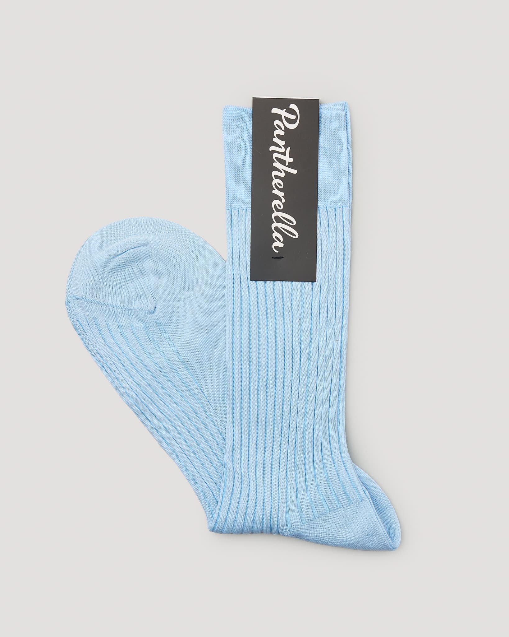 Danvers Cotton Lisle Long Men's Socks - Sky Blue - Medium - Men's
