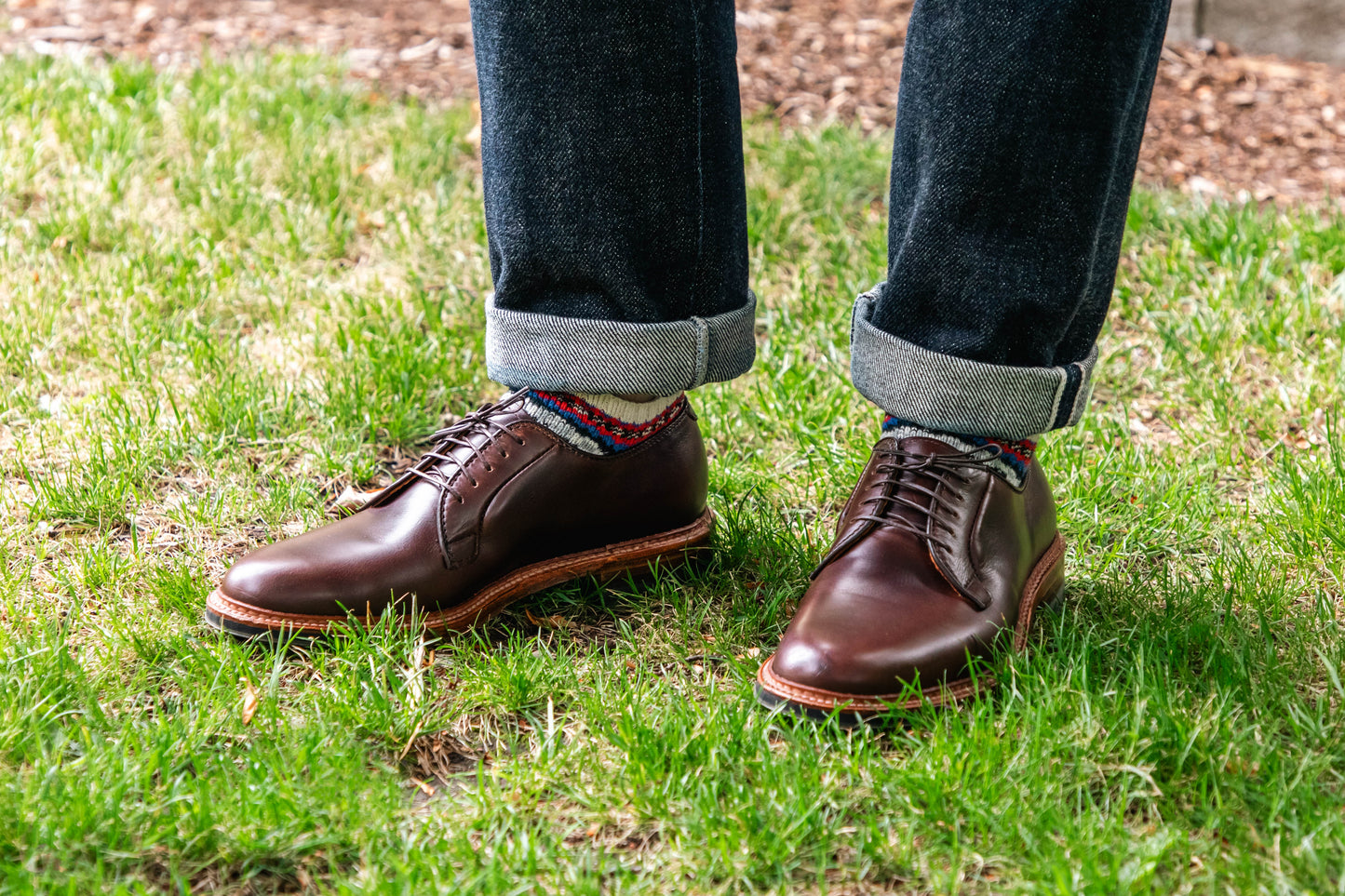 "Town & Country" Plain Toe Blucher in Brown Chromexcel, Barrie Last