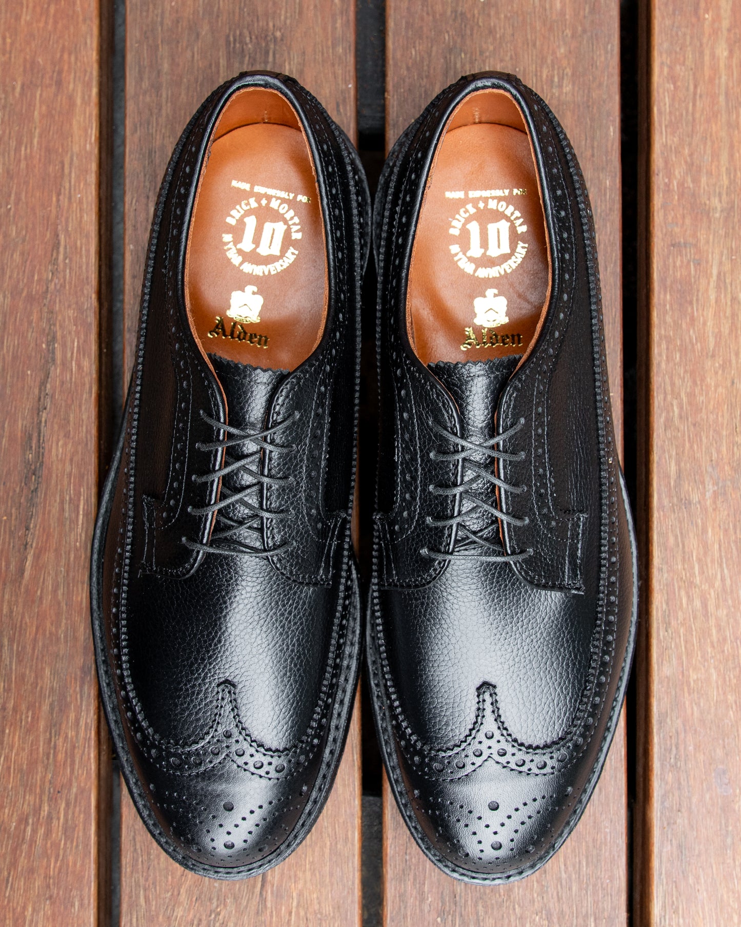 "Riff" Long Wing Blucher in Black JS Grain, Barrie Last