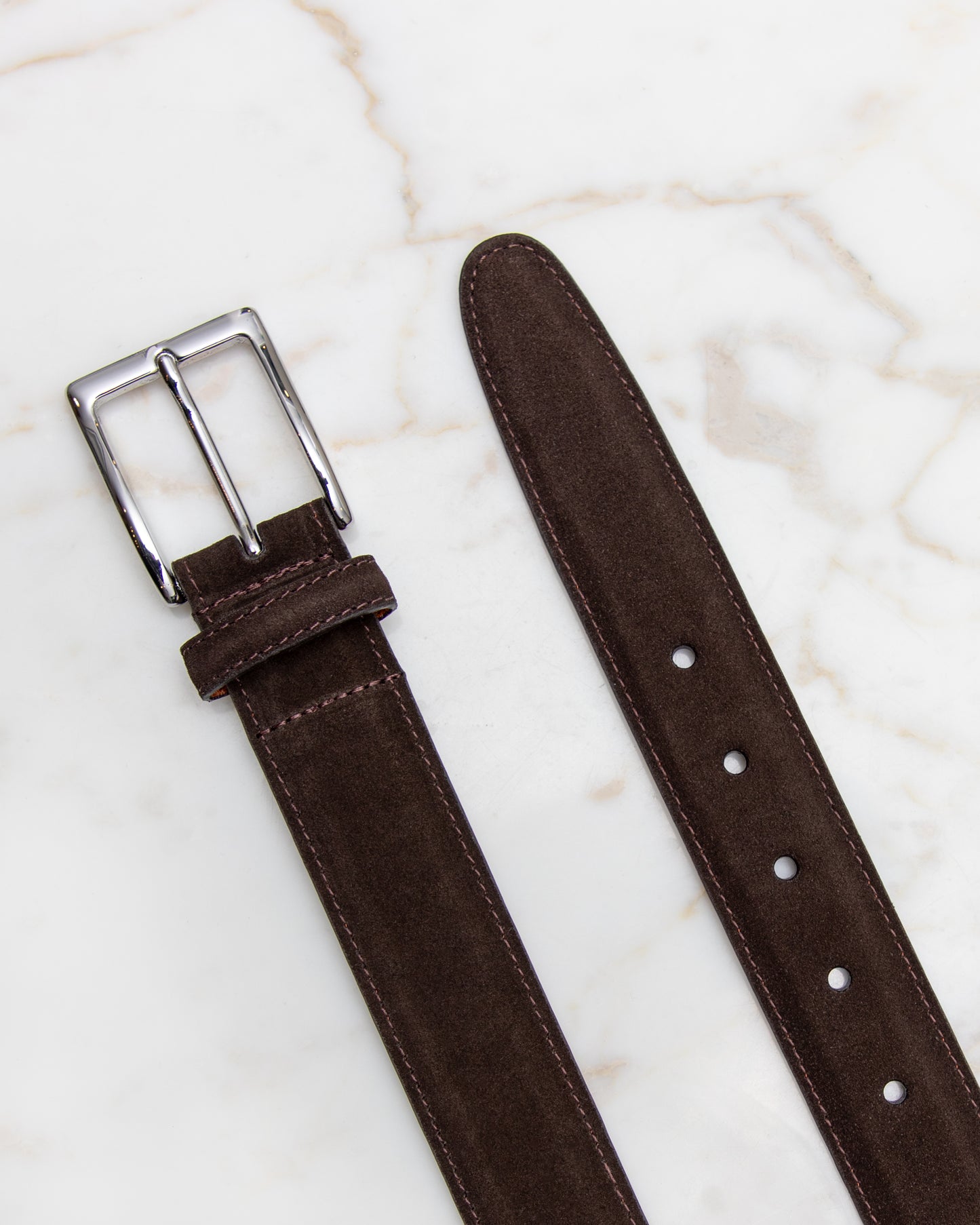 MB 5217 Dark Chocolate Suede Belt 35mm