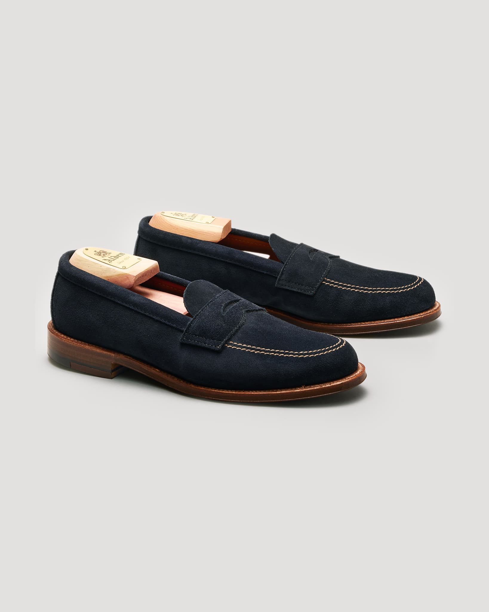 Alden　ネイビー スエード ローファー Campus