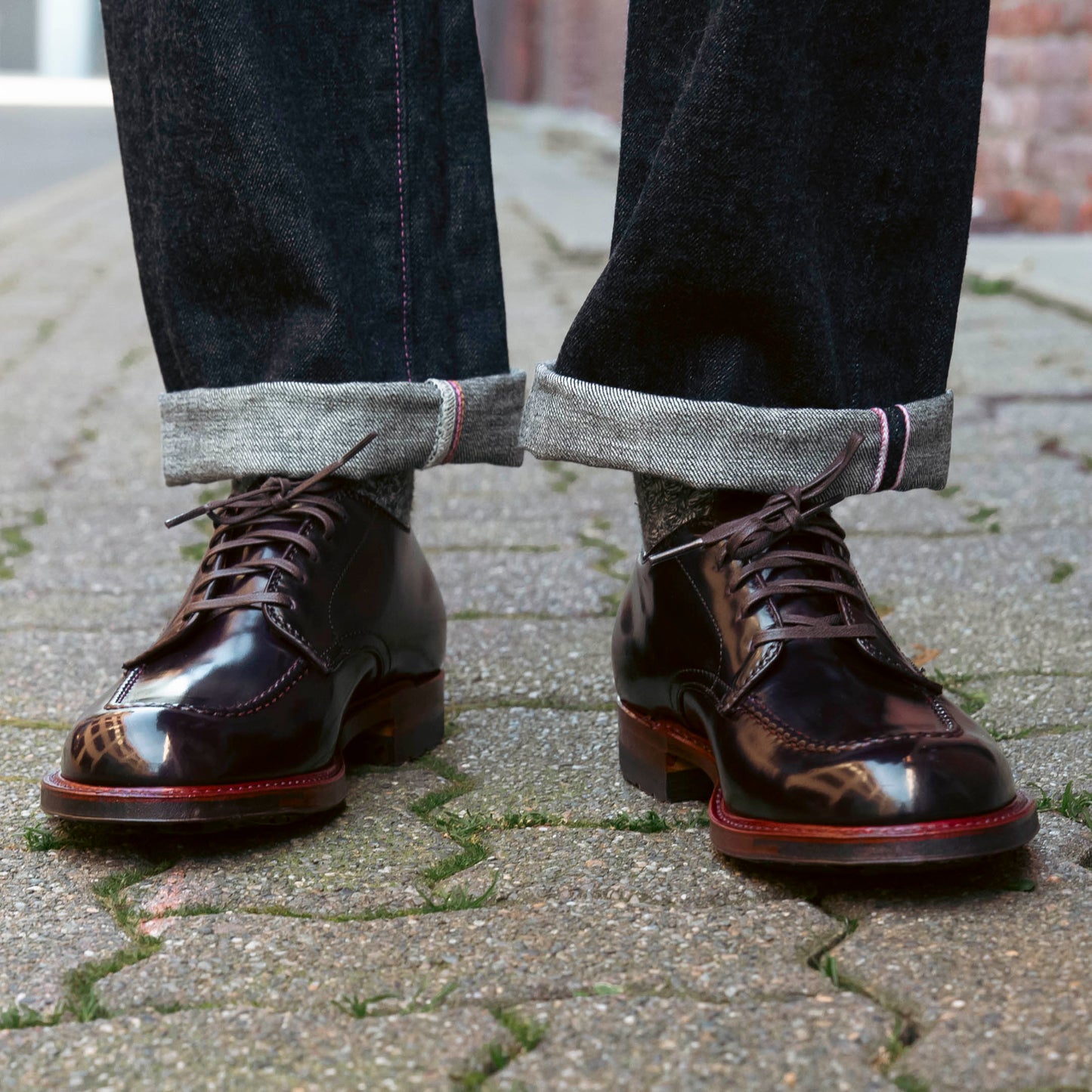 "Vashon" Handsewn Indy Shoe in Color 8 Shell Cordovan, Trubalance Last