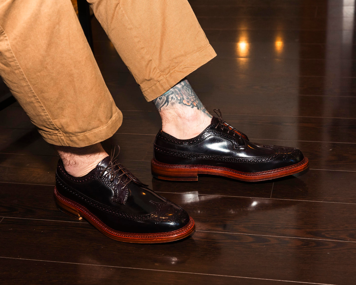 975A Long Wing Blucher in Color 8 Shell Cordovan, Barrie Last