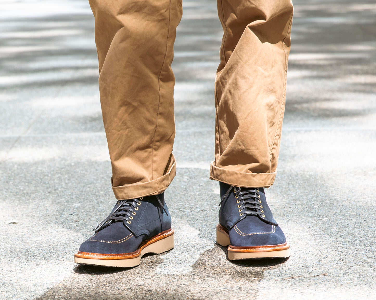 "Belltown" Indy Boot in Navy Suede, Trubalance Last