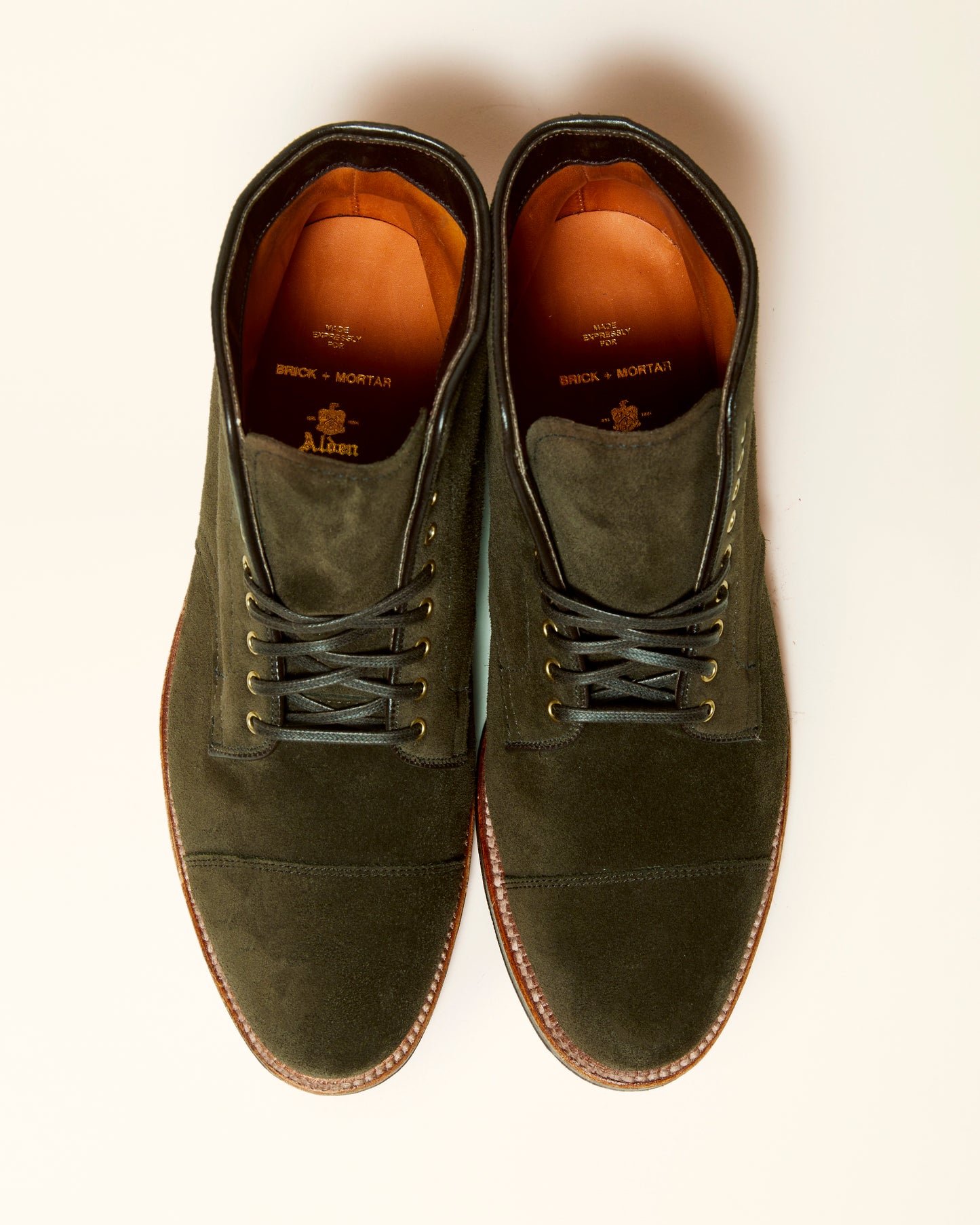 "Marvaments" Straight Tip Boot in Loden Green Suede, Grant Last