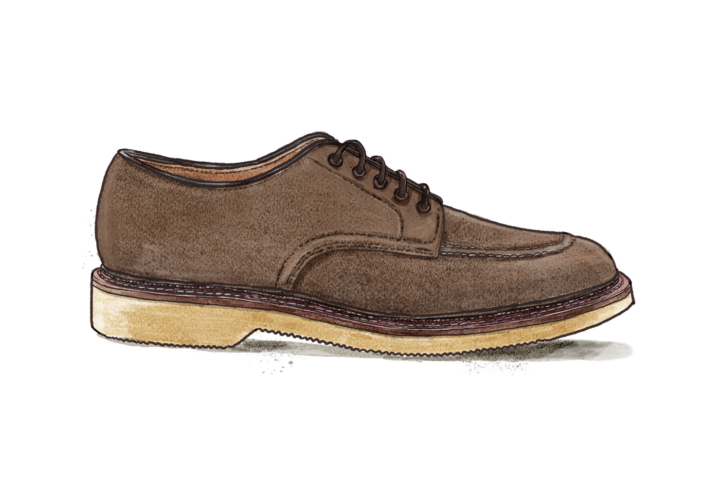 "Westport" Indy Shoe in Humus Brown Suede, Trubalance Last