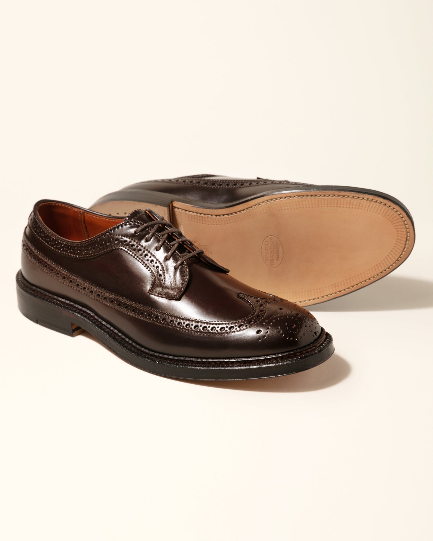 975 Long Wing Blucher in Color 8 Shell Cordovan, Barrie Last