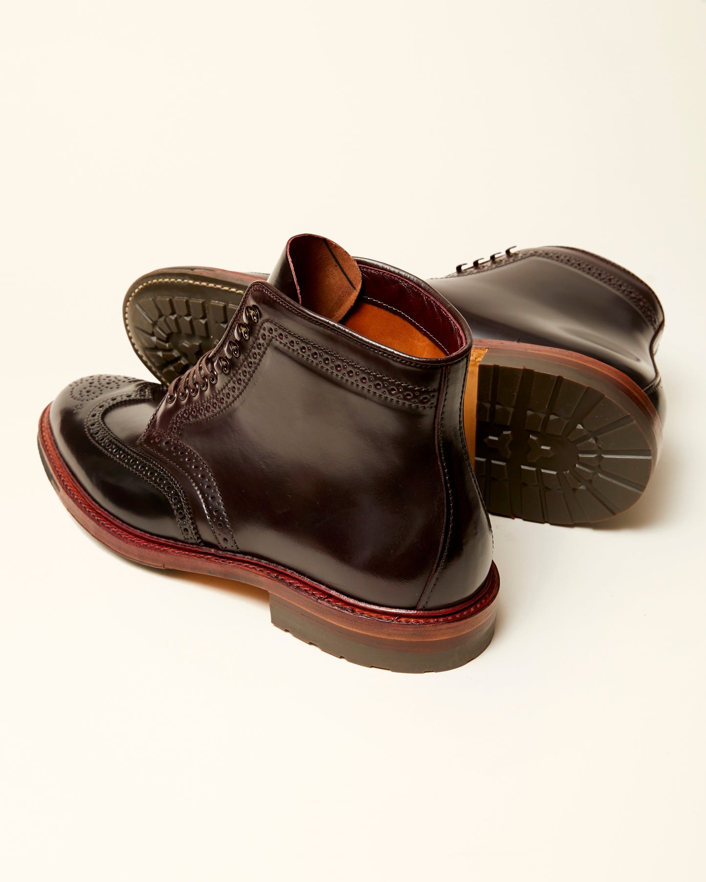 “Newcastle” Wing Tip Boot in Color 8 Shell Cordovan, Barrie Last