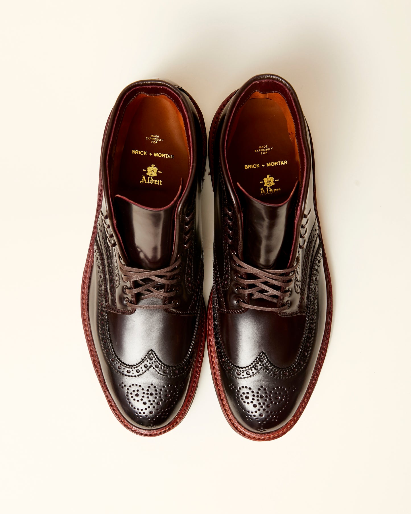 “Newcastle” Wing Tip Boot in Color 8 Shell Cordovan, Barrie Last