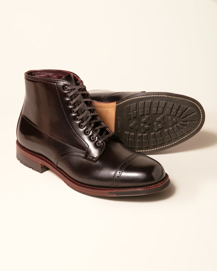"Fourth Avenue" Perforated Tip Boot in Color 8 Shell Cordovan, Barrie Last