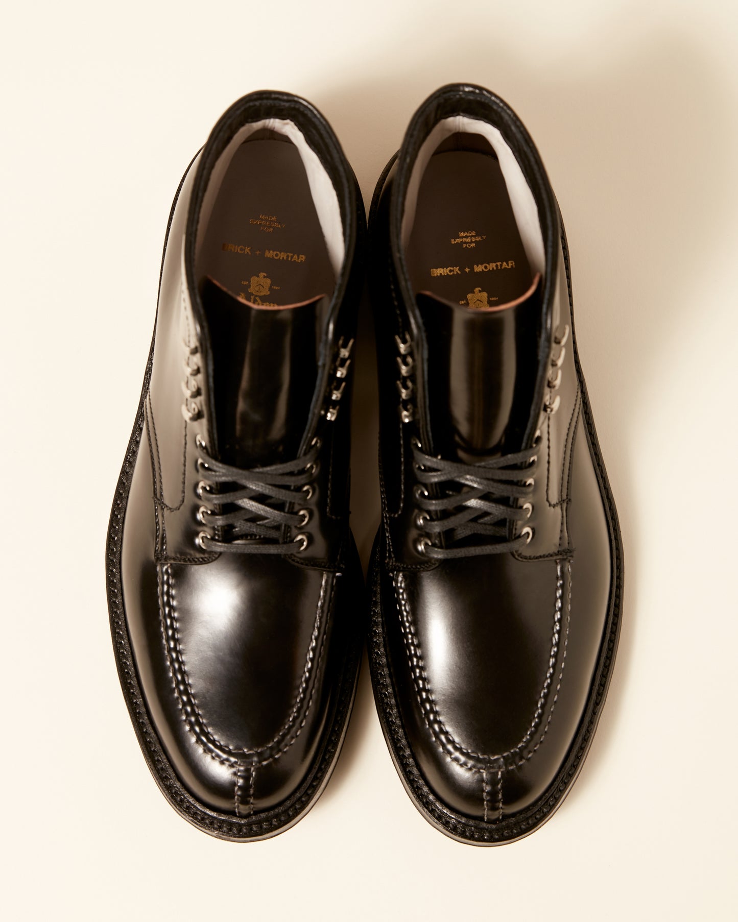 "Olshan" Handsewn Norwegian Front Boot in Black Shell Cordovan, Barrie Last