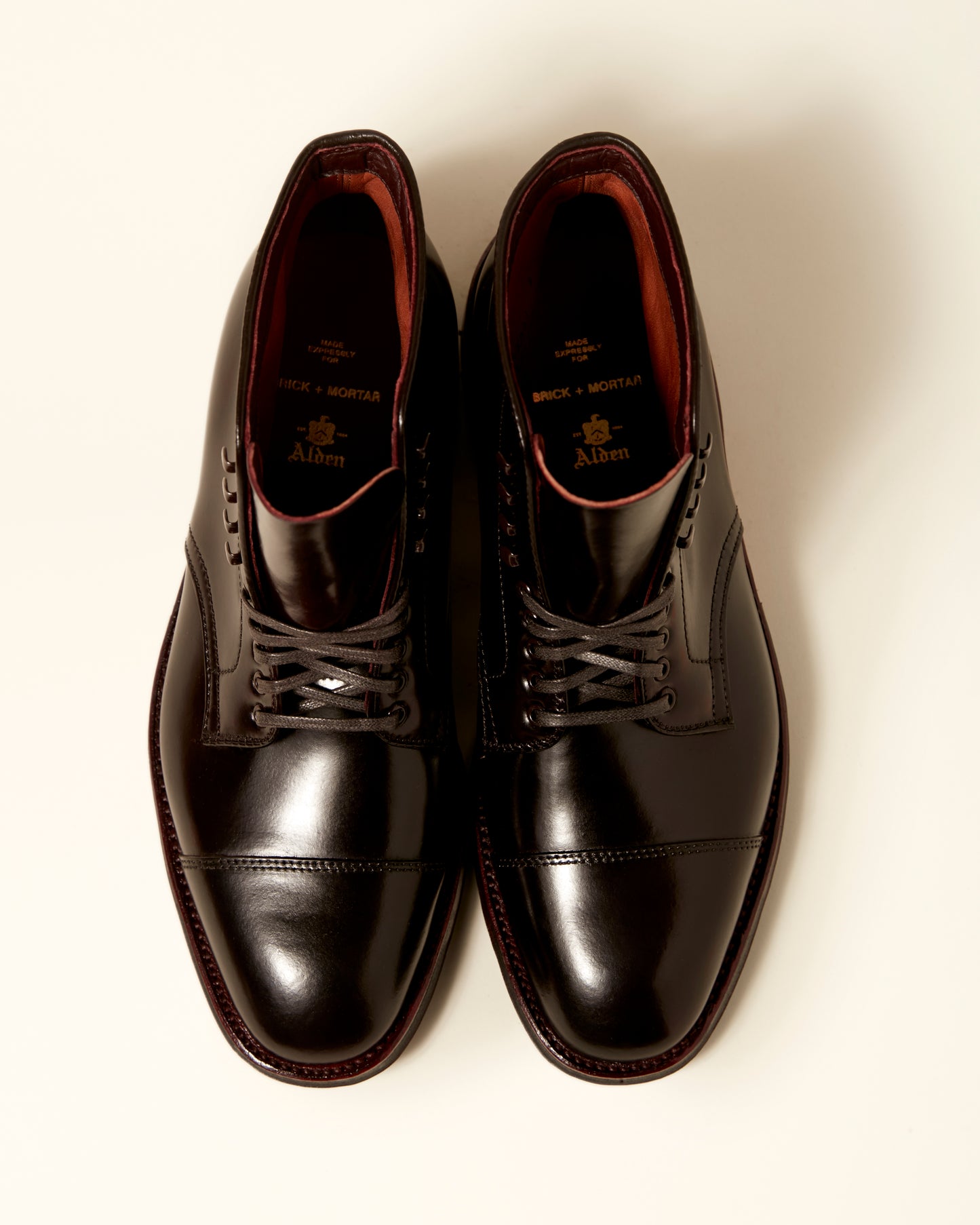 "Gallaway" Straight Tip Boot in Color 8 Shell Cordovan, Plaza Last