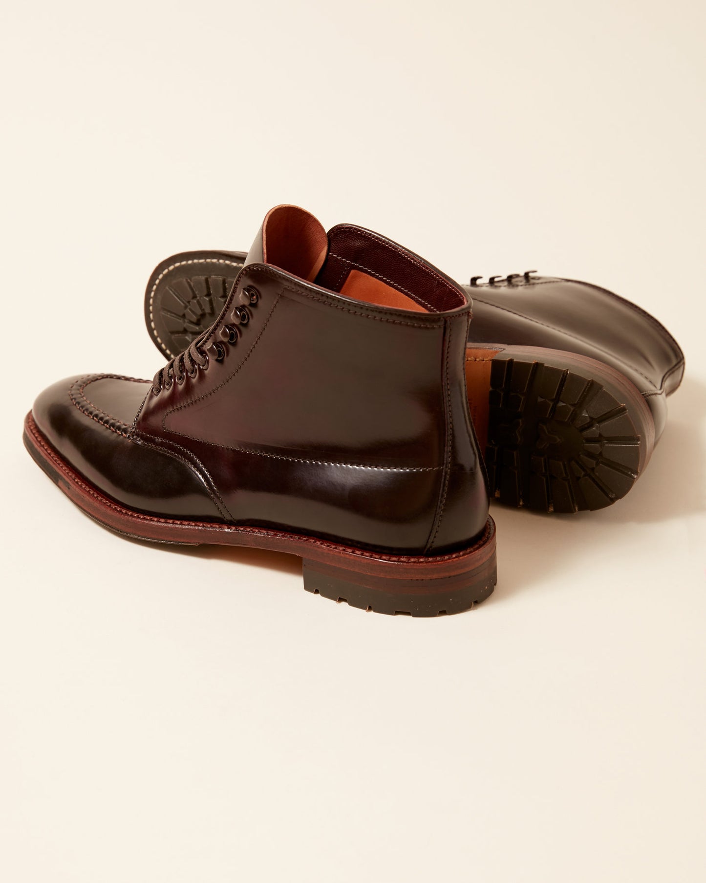 "Post Alley" Handsewn Indy Boot in Color 8 Shell Cordovan, Plaza Last