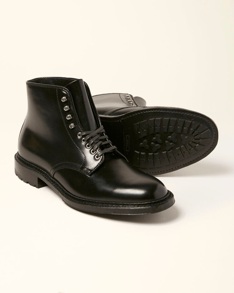 "Armstrong" Plain Toe Boot in Black Shell Cordovan, Barrie Last