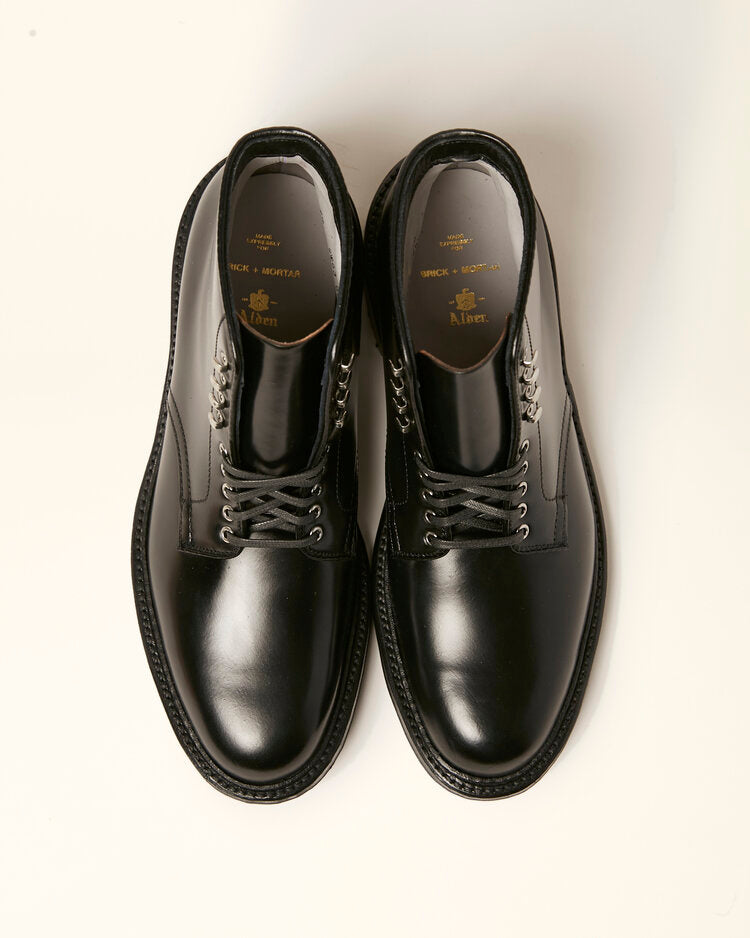 "Armstrong" Plain Toe Boot in Black Shell Cordovan, Barrie Last
