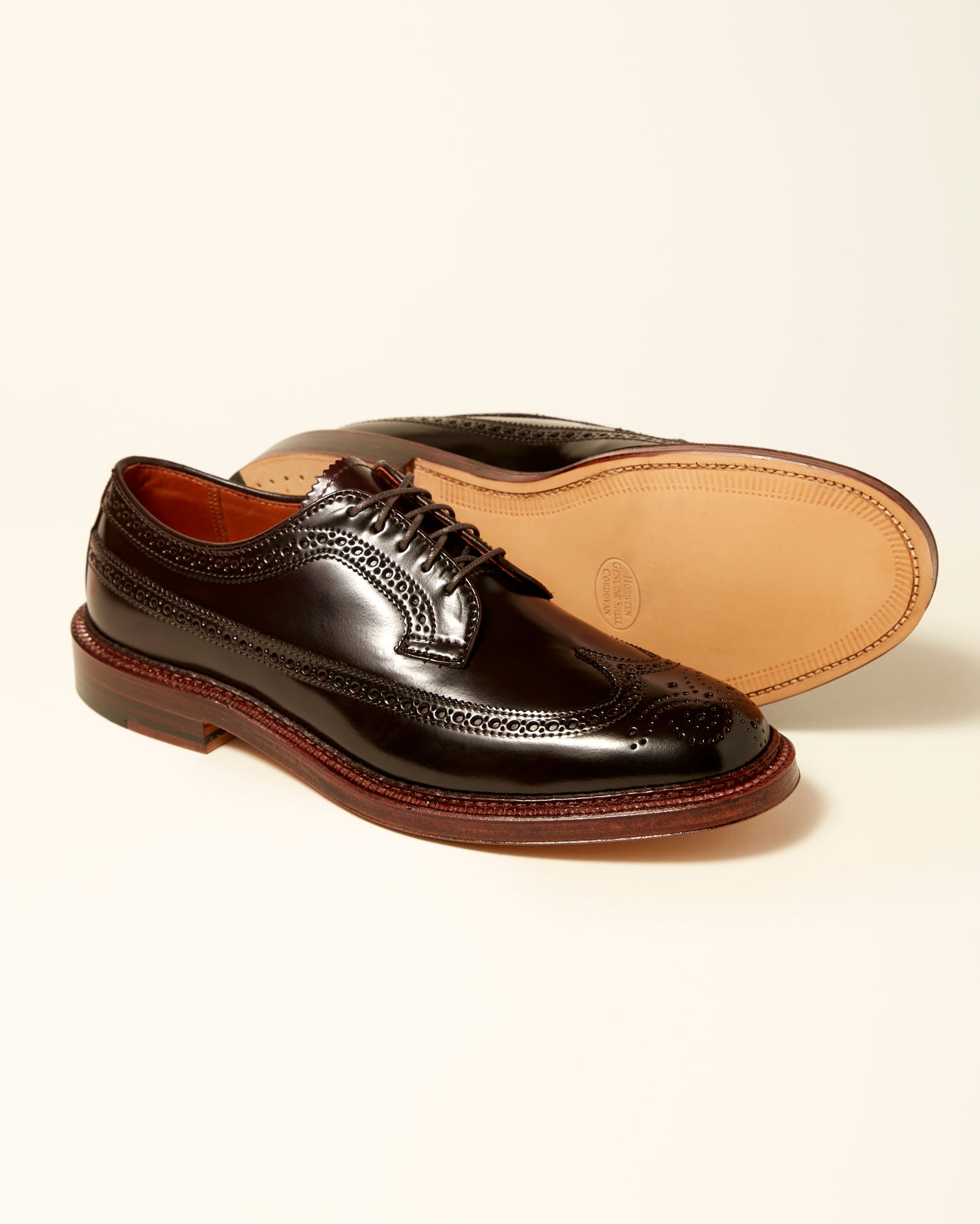 975A Long Wing Blucher in Color 8 Shell Cordovan, Barrie Last