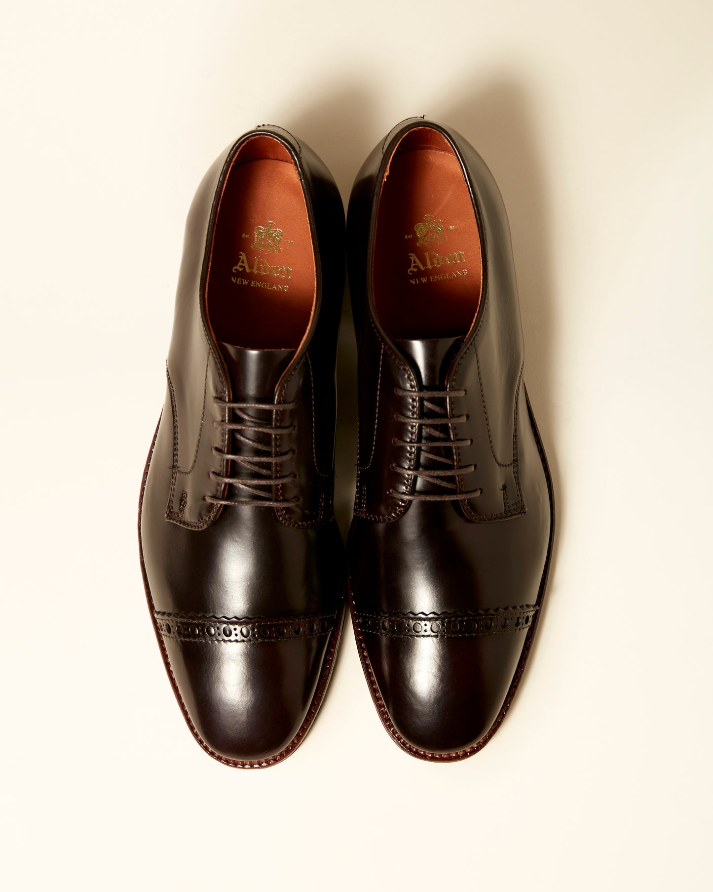 "Director" Unlined Perforated Tip Blucher in Color 8 Shell Cordovan, Plaza Last