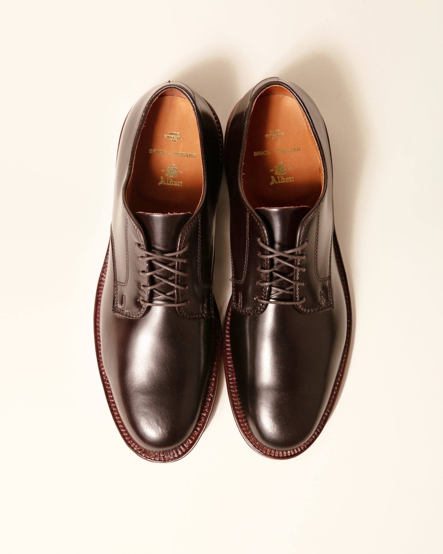 "Victory Heights" Unlined Plain Toe Derby in Color 8 Shell Cordovan, Barrie Last