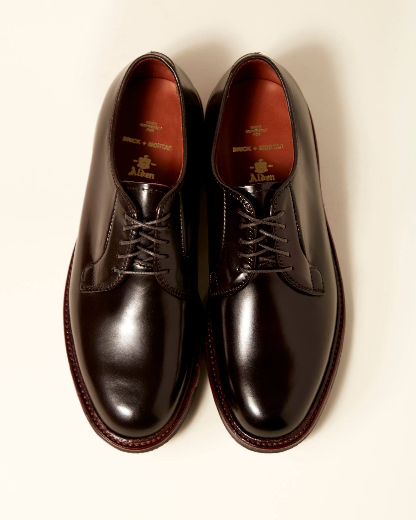 990AC Plain Toe Blucher in Color 8 Shell Cordovan, Barrie Last