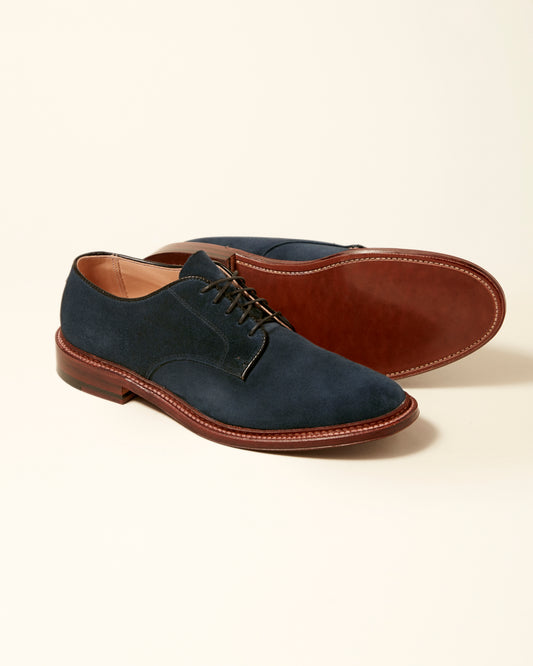 29331F Unlined Blucher in Navy Suede, Barrie Last
