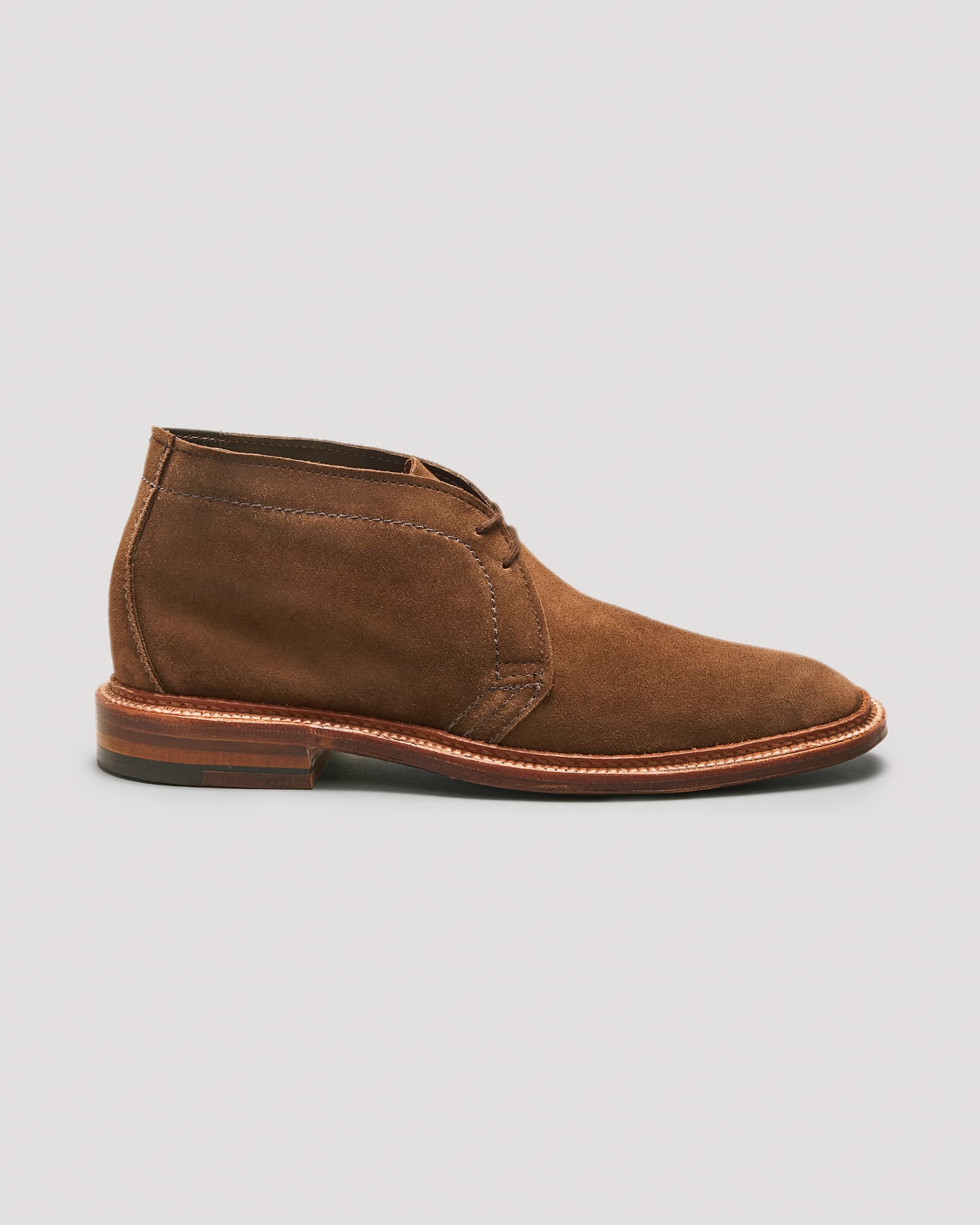 1492 Unlined Chukka Boot in Brown Suede, Leydon Last – Brick +