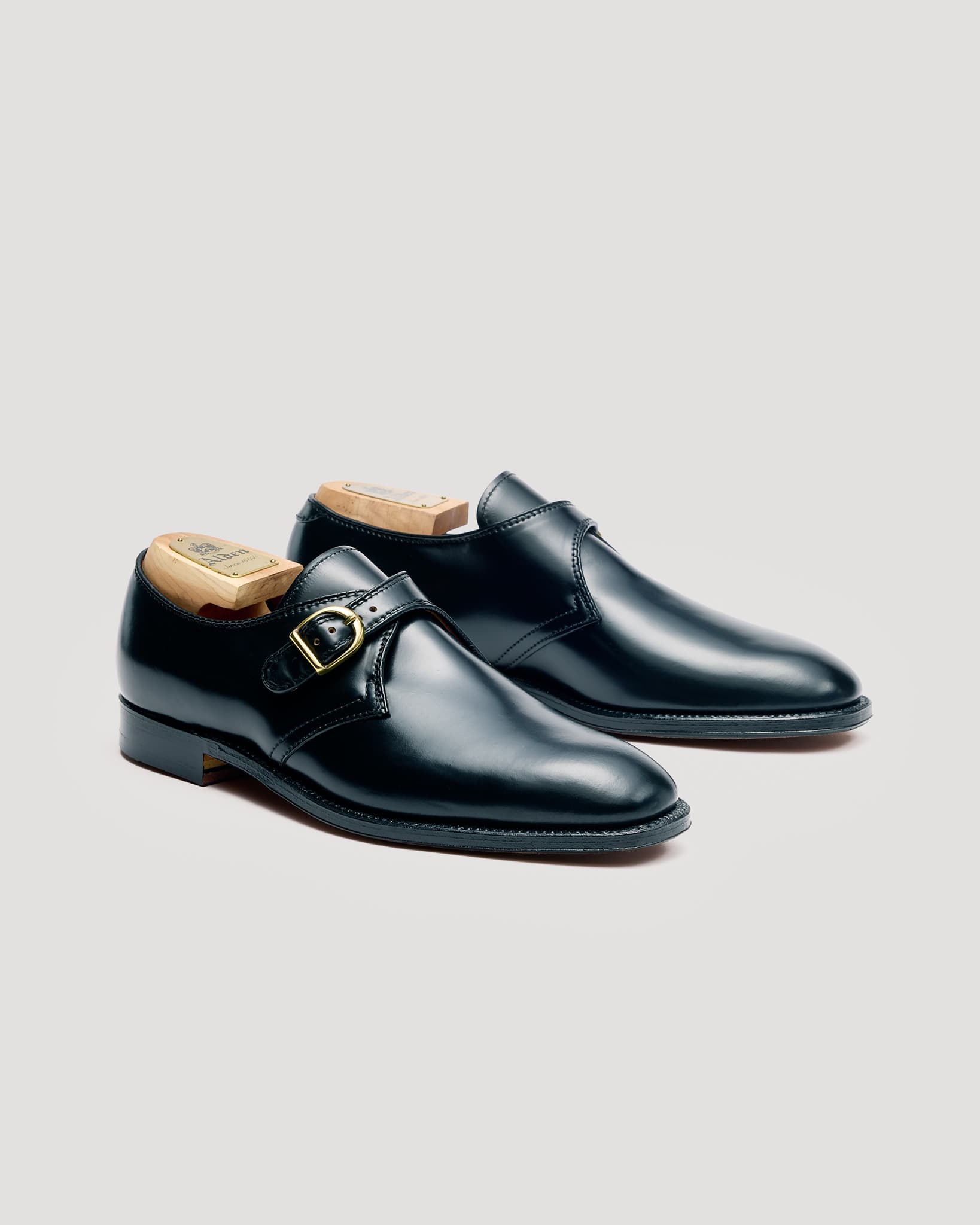 "MAC" Monk Strap Shoe in Black Shell Cordovan, Plaza Last