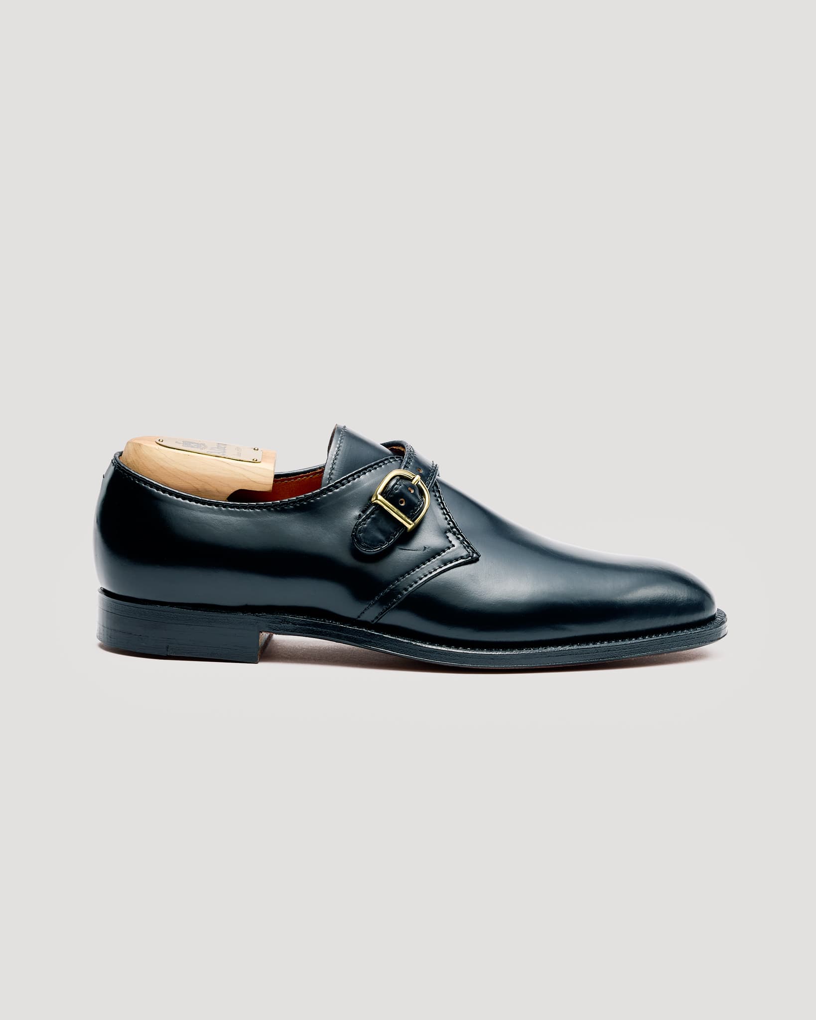 "MAC" Monk Strap Shoe in Black Shell Cordovan, Plaza Last