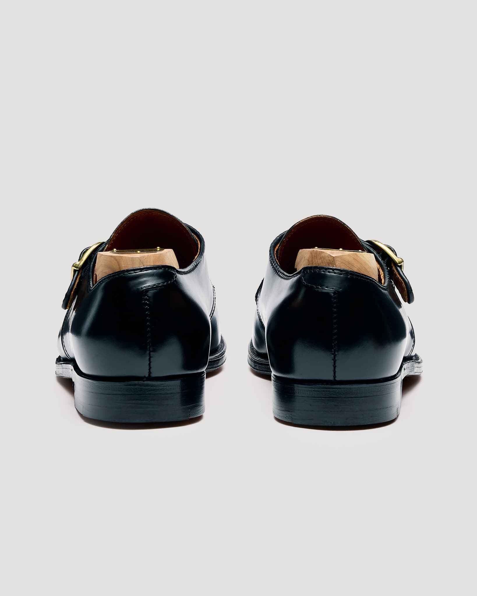 "MAC" Monk Strap Shoe in Black Shell Cordovan, Plaza Last
