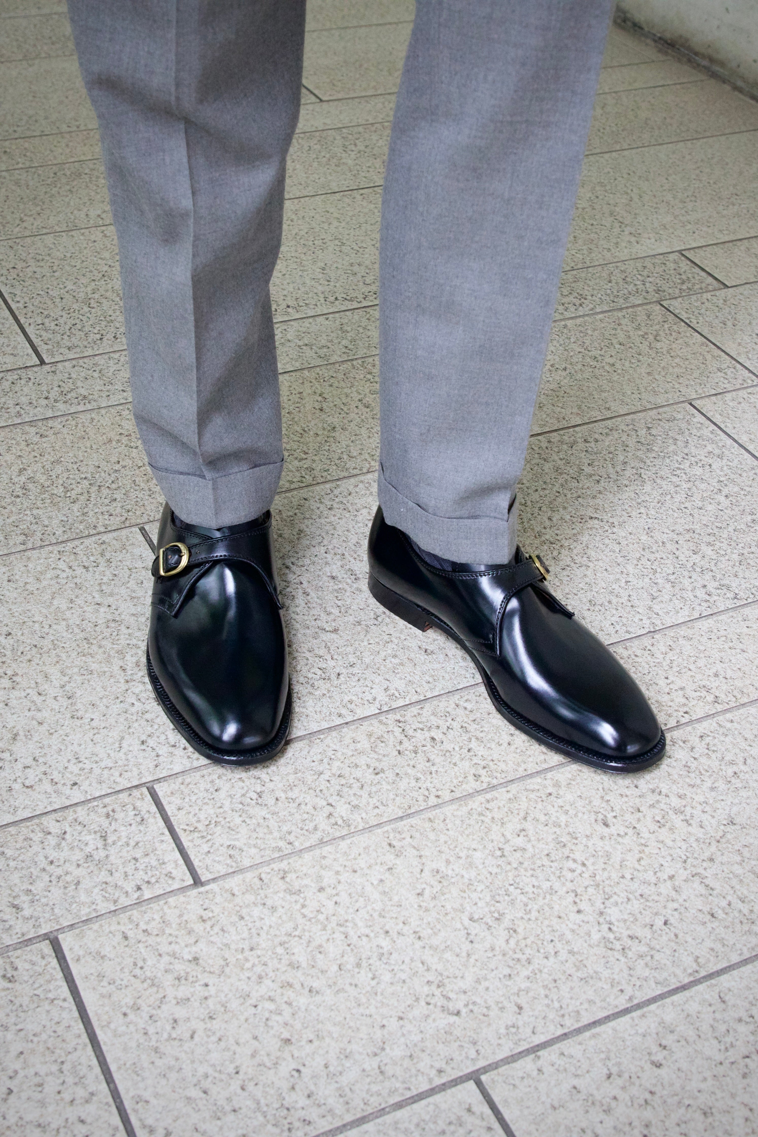 "MAC" Monk Strap Shoe in Black Shell Cordovan, Plaza Last