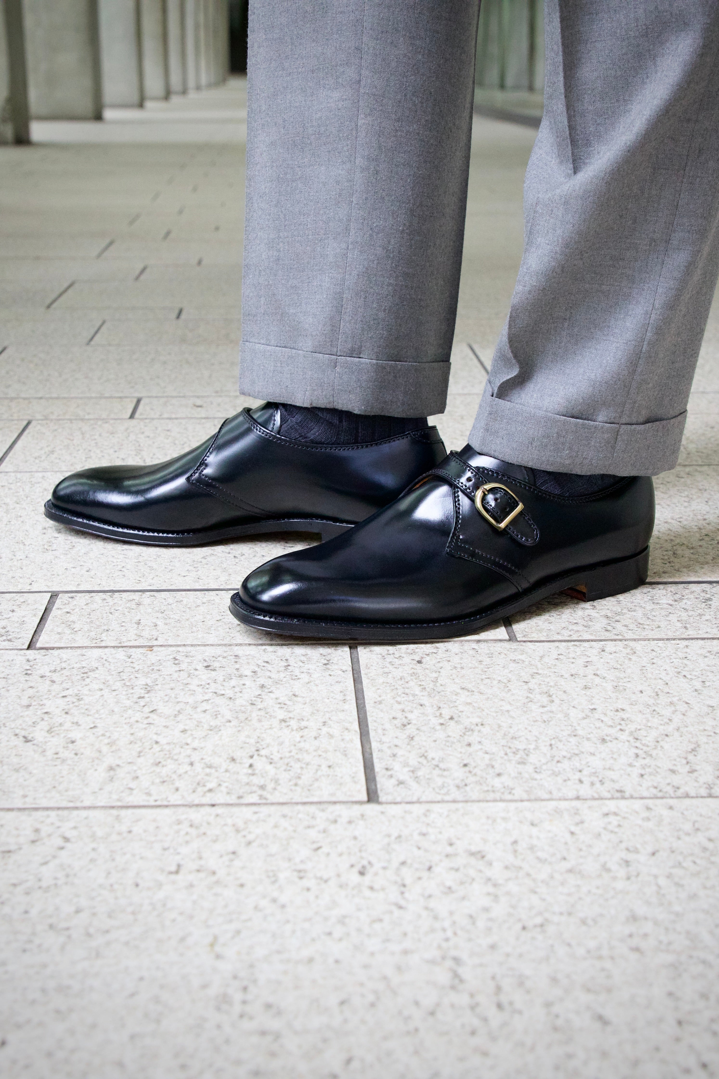 "MAC" Monk Strap Shoe in Black Shell Cordovan, Plaza Last