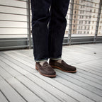 6176F Penny Loafer in Chocolate Suede, Van Last