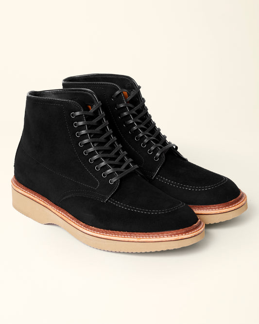 "Maples" Indy Boot in Black Suede, Trubalance Last