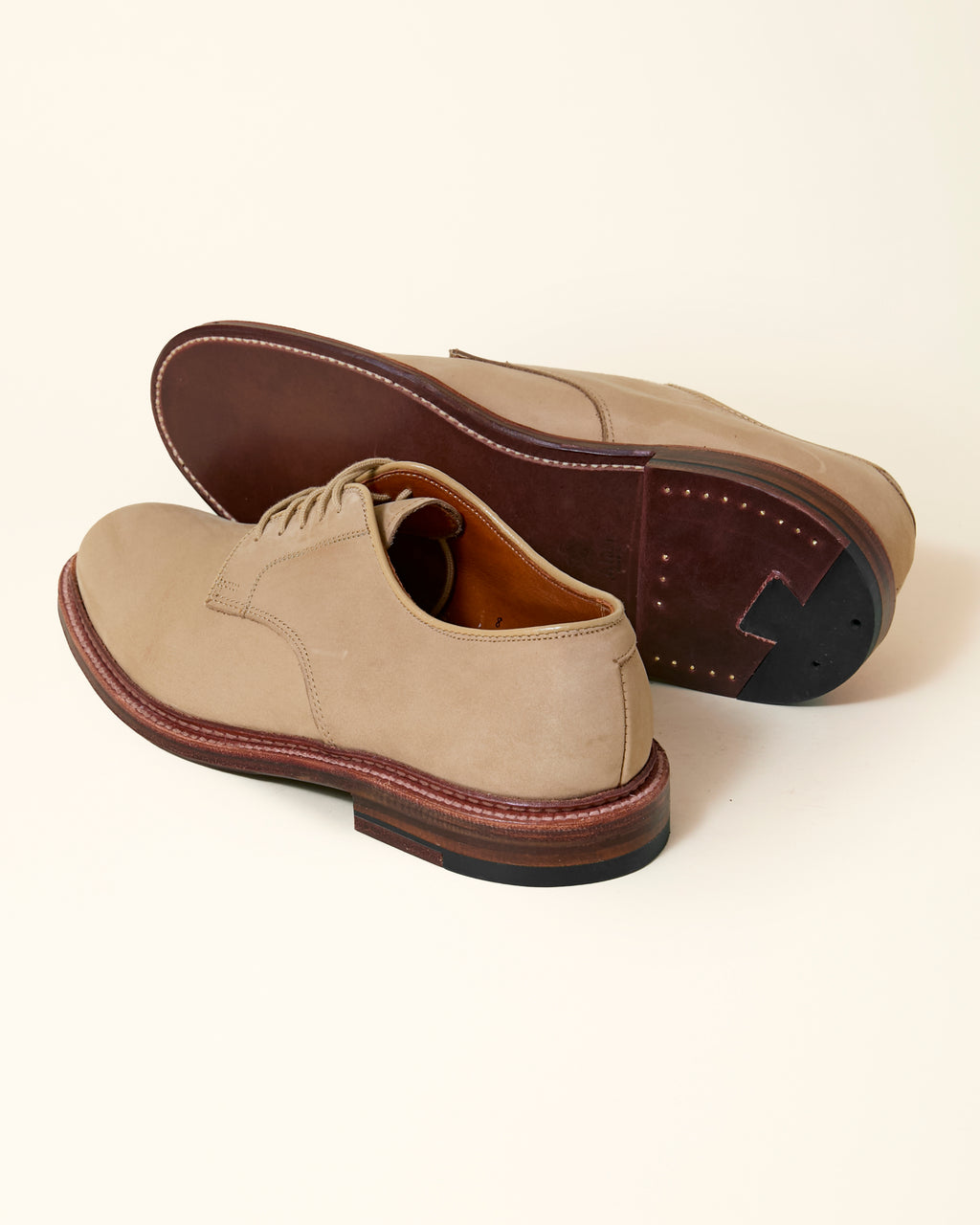 "Powell" Plain Toe Derby in Tan Nubuck, Barrie Last