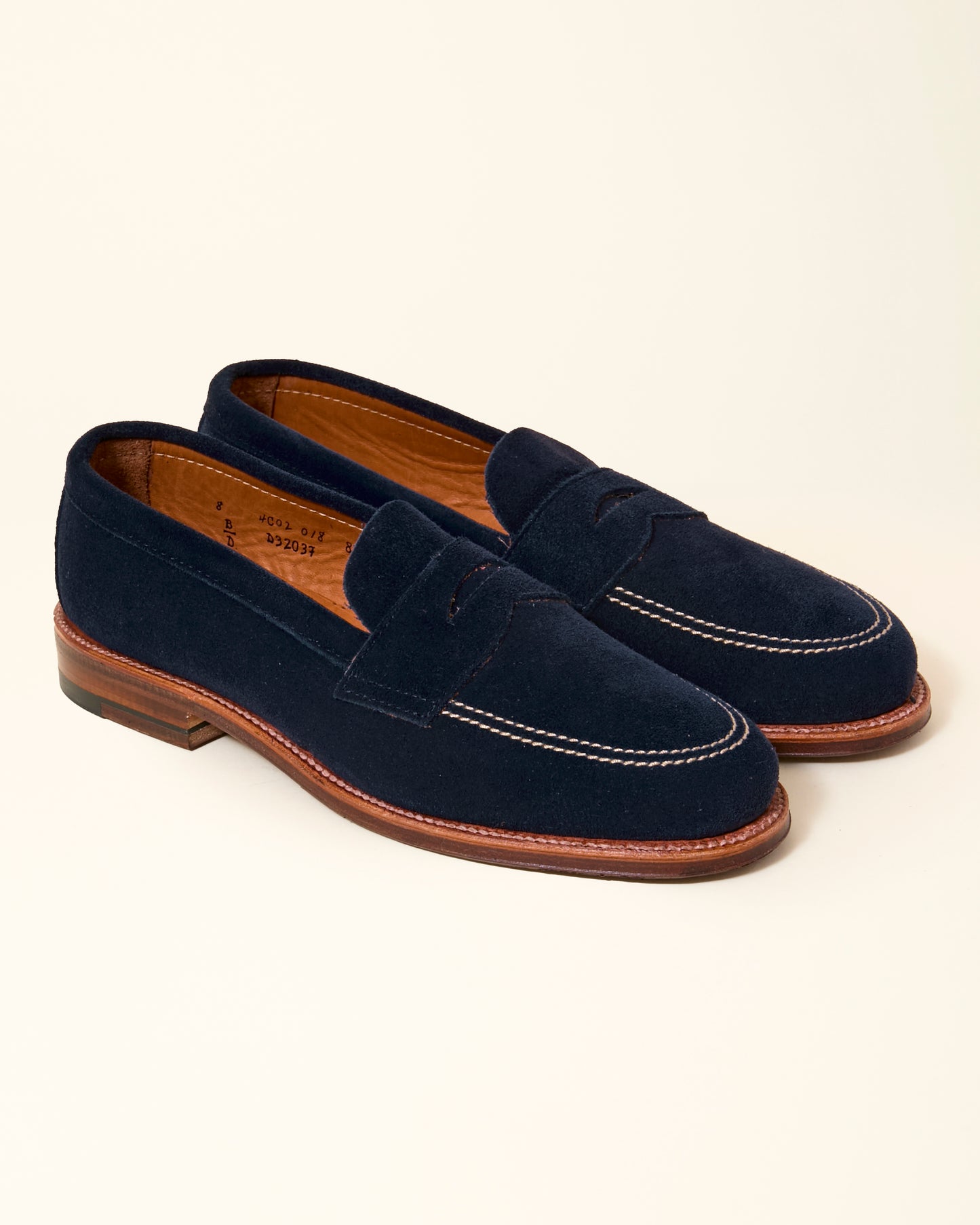 "Campus" Unlined Penny Loafer in Navy Suede, Van Last