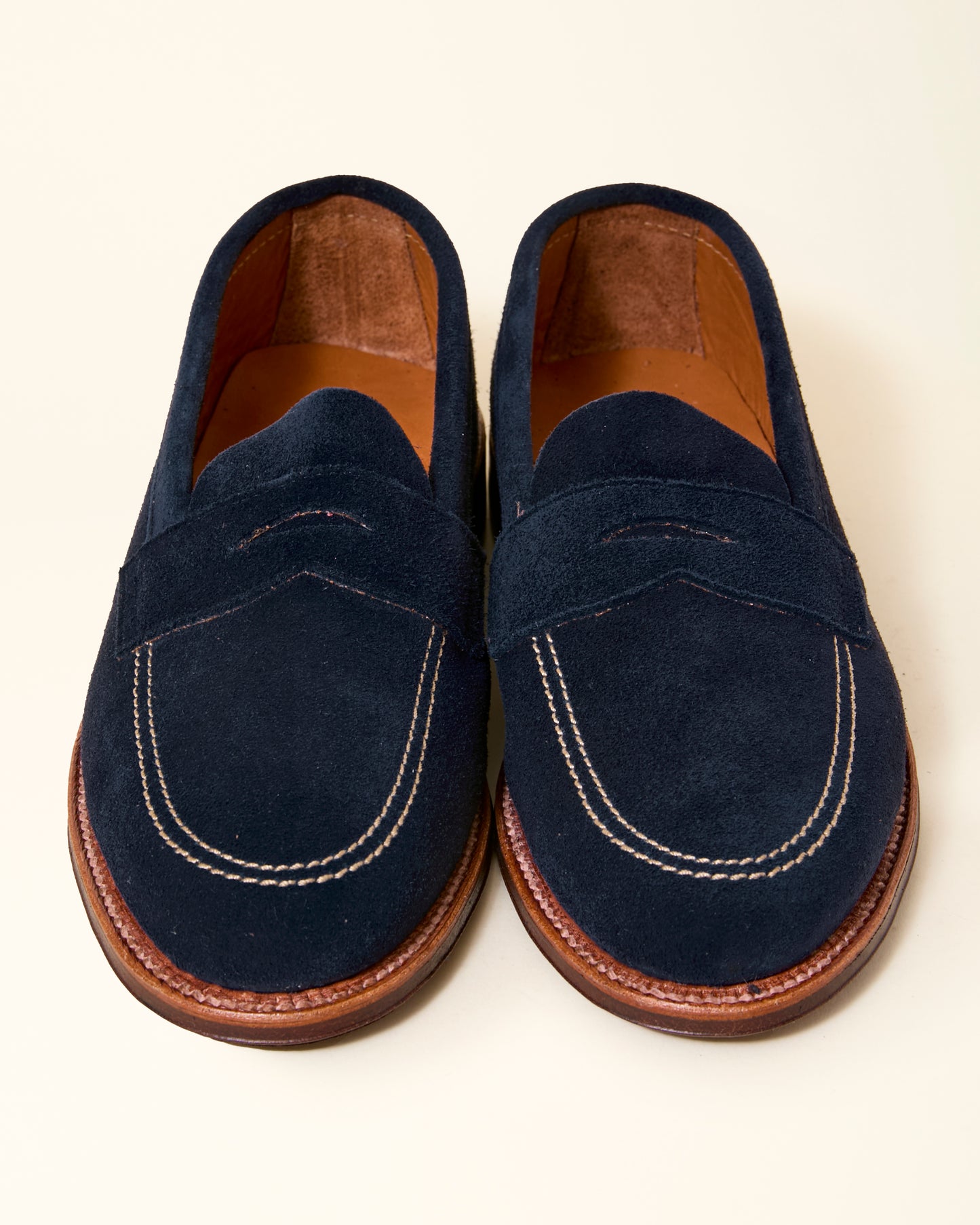 "Campus" Unlined Penny Loafer in Navy Suede, Van Last