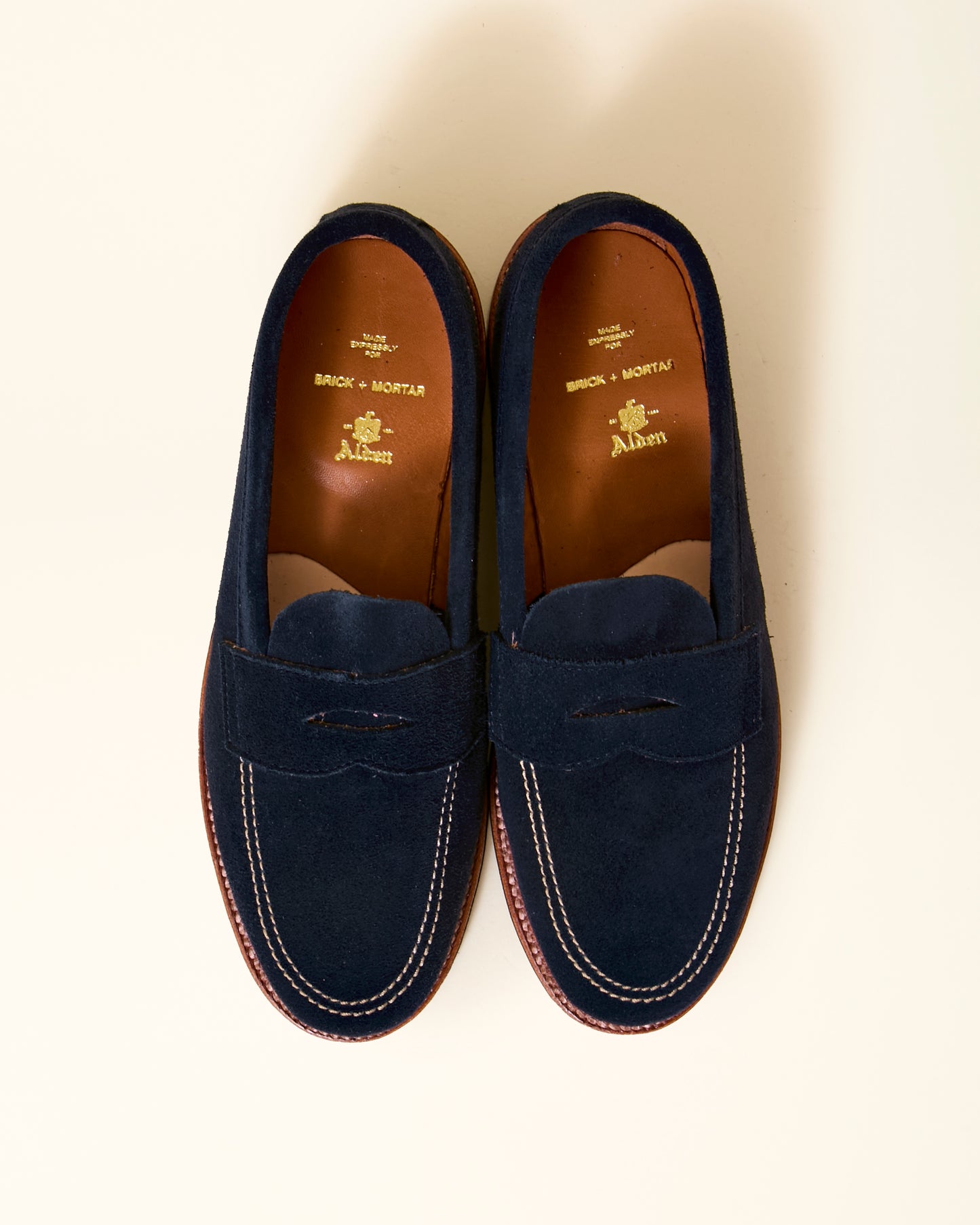 "Campus" Unlined Penny Loafer in Navy Suede, Van Last