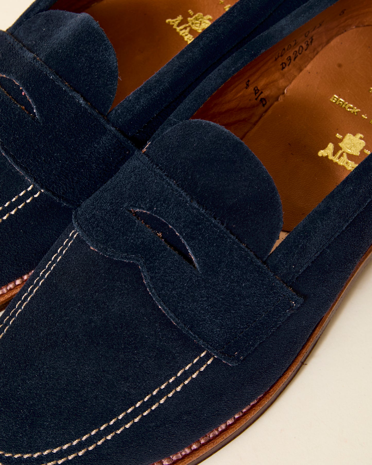 "Campus" Unlined Penny Loafer in Navy Suede, Van Last