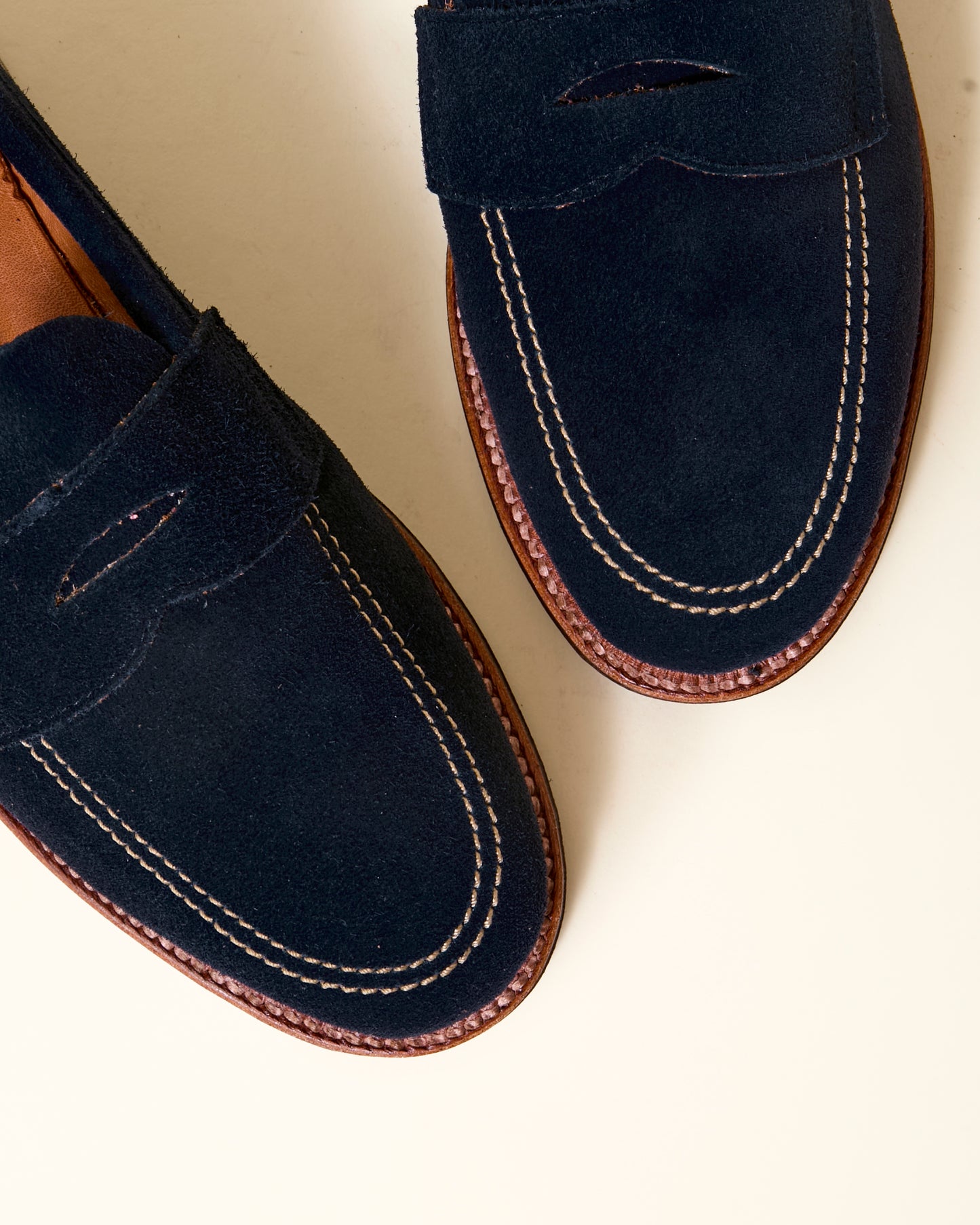 "Campus" Unlined Penny Loafer in Navy Suede, Van Last