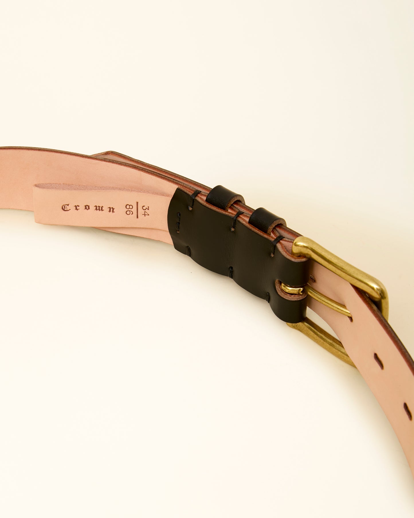 Black Chromexcel Leather Belt - Brass - 35mm