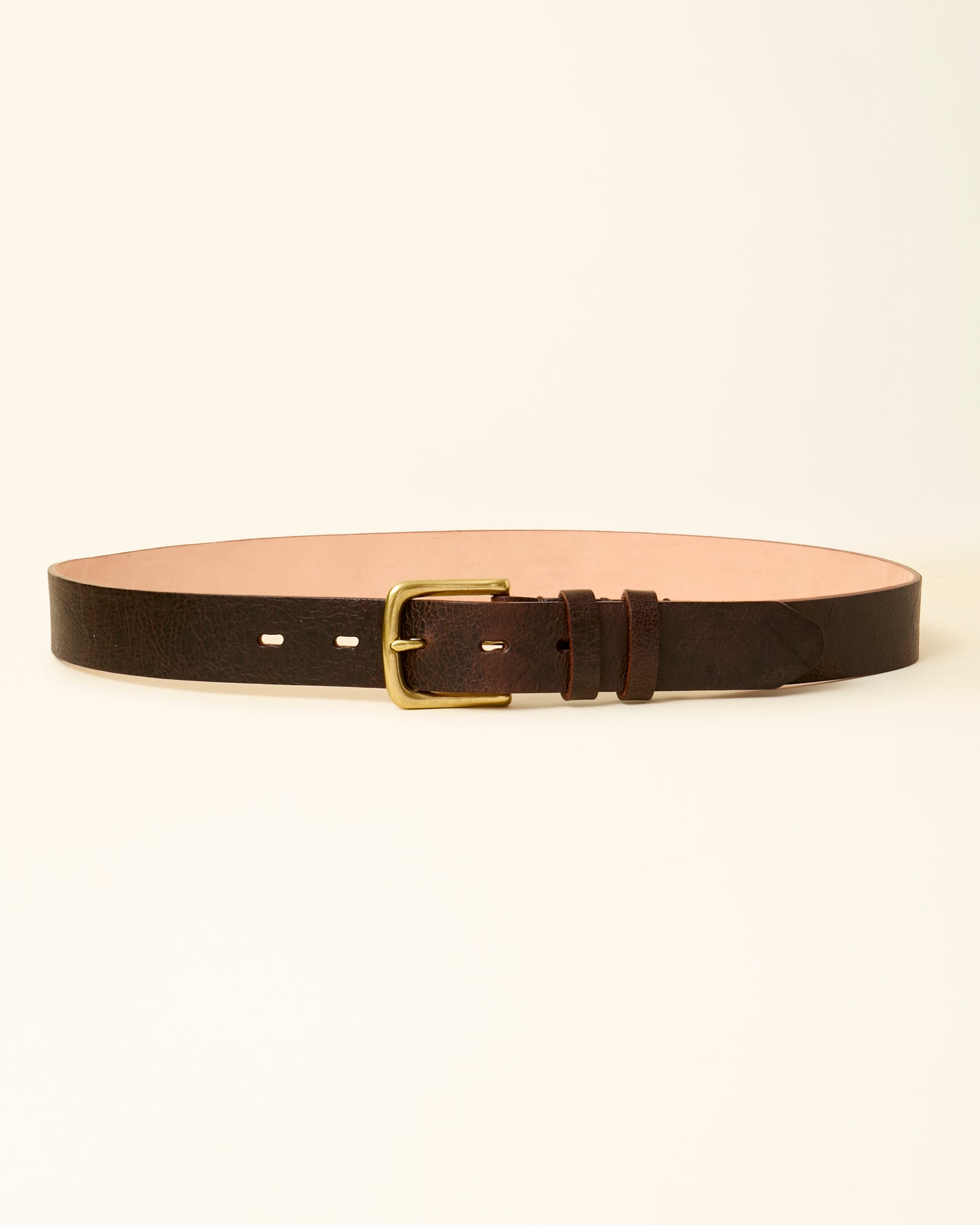 Naked Kudu Snuff Leather Belt - Brass - 35mm