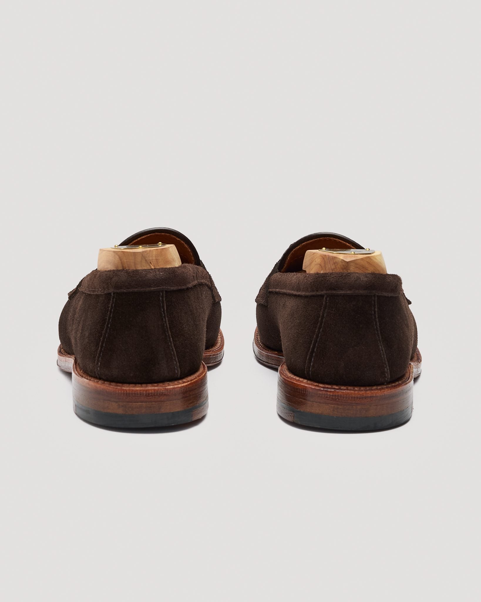 6176F Penny Loafer in Chocolate Suede, Van Last