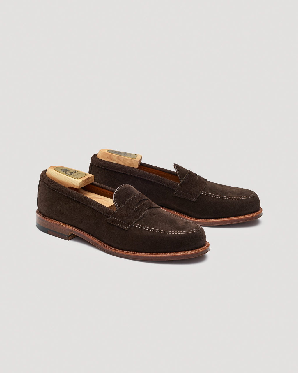 6176F Penny Loafer in Chocolate Suede, Van Last