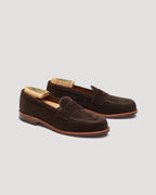 6176F Penny Loafer in Chocolate Suede, Van Last