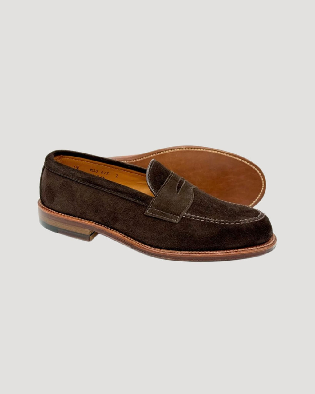 6176F Penny Loafer in Chocolate Suede, Van Last