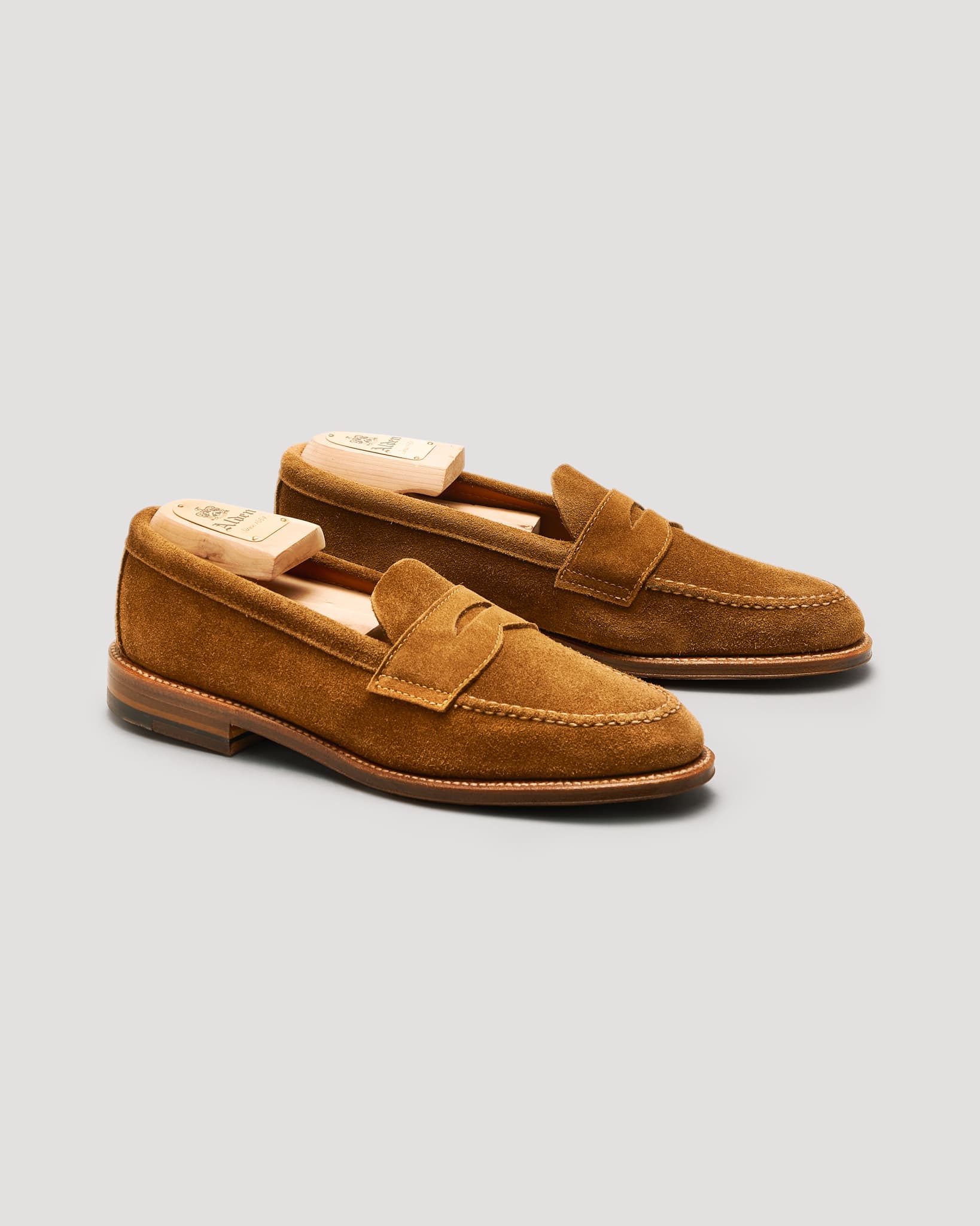 6243F Unlined Leisure Handsewn Penny Loafer in Snuff Suede, Van Last