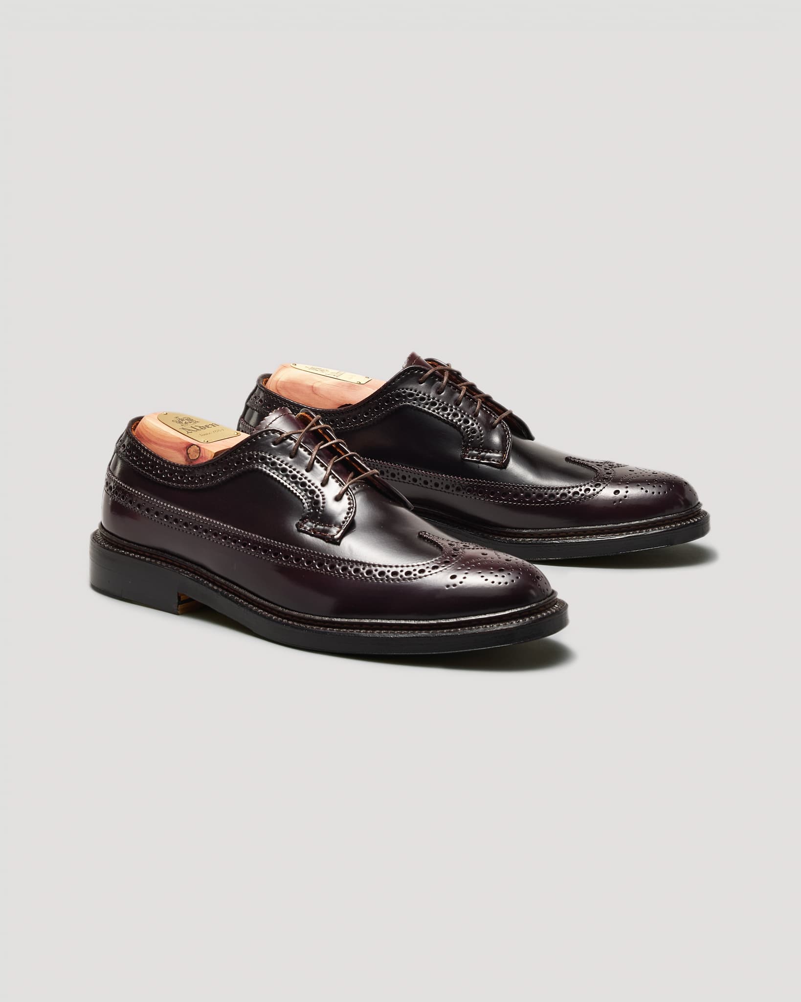ベース ShionOrville 975 Long Wing Blucher in Color 8 Shell Cordovan, Barrie Last